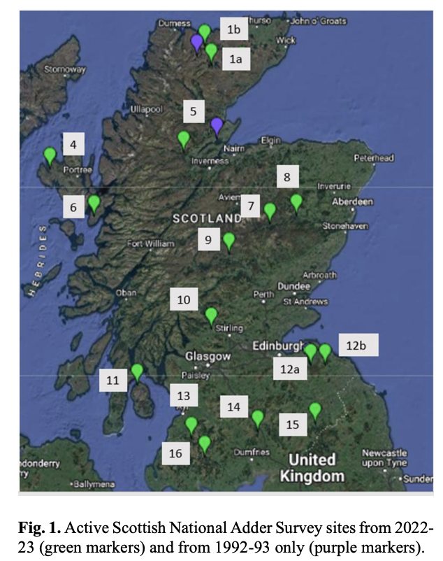 Active Scottish National Survey Sites from 2022-23